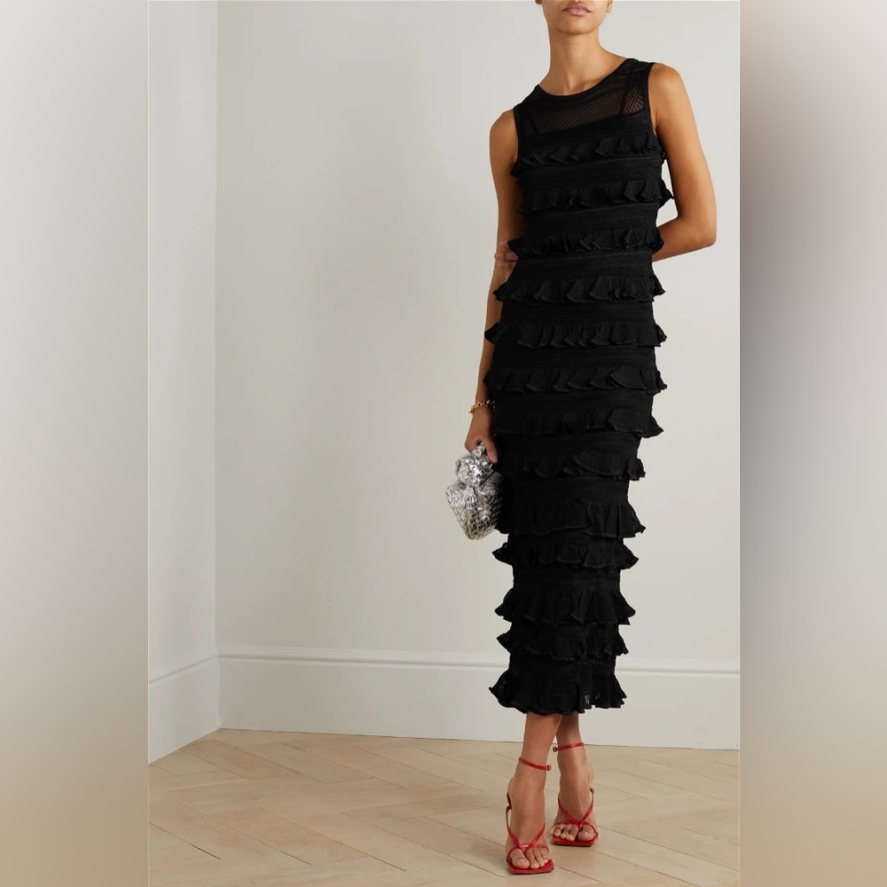 Zimmermann ruffled knit maxi dress size 1